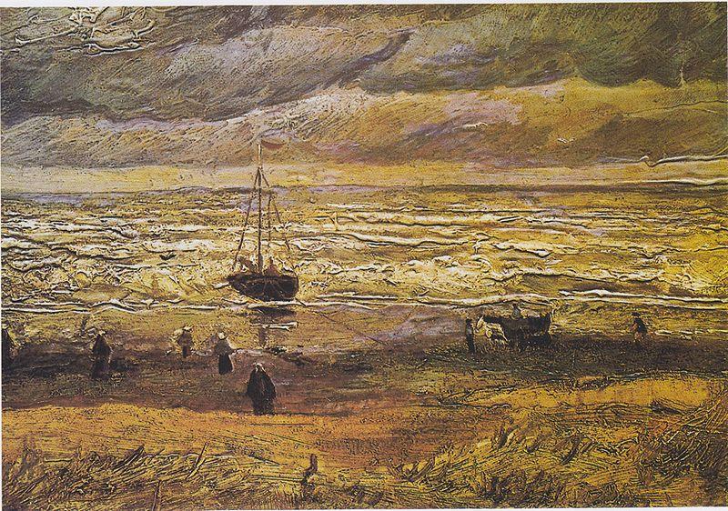 Vincent Van Gogh Scheveningen beach in stormy weather oil painting image